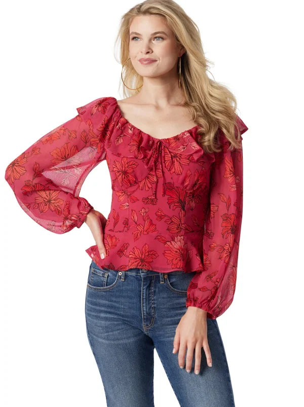 Aki Blouse In Outlines Blossoms<Jessica Simpson Clearance