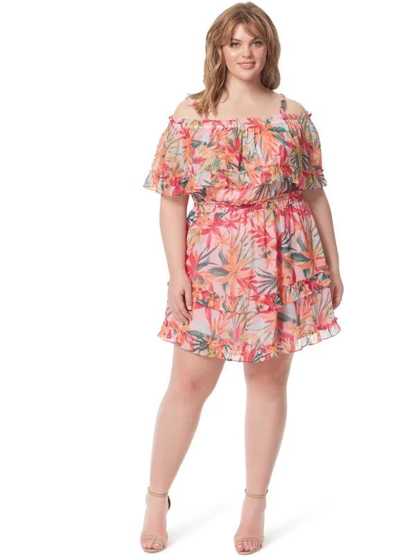 Amaya Ruffle Dress In Floral Canopy<Jessica Simpson Flash Sale