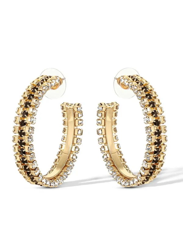 Black And White Crystal Hoop Earrings<Jessica Simpson Best Sale