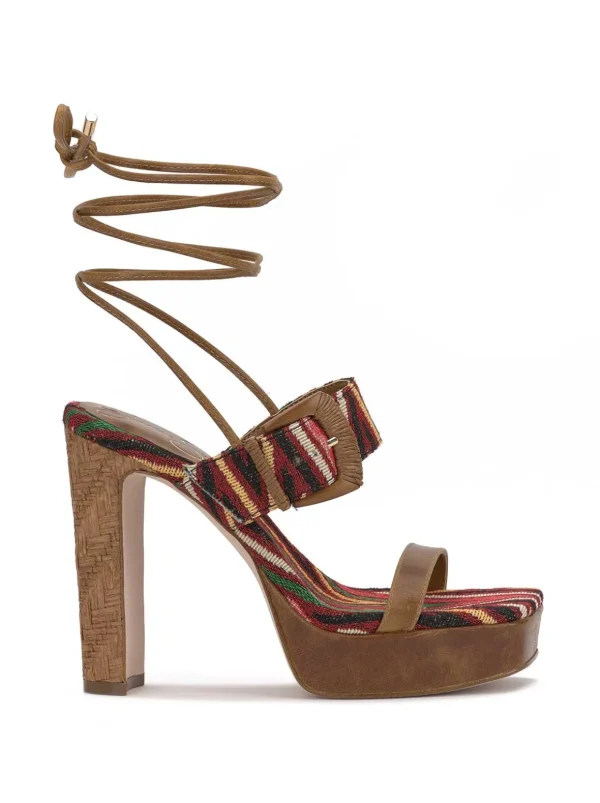 Caelia Ankle Lace Up Platform Sandal In Brown Multi<Jessica Simpson Cheap