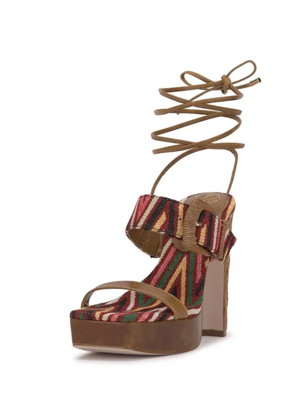 Caelia Ankle Lace Up Platform Sandal In Brown Multi<Jessica Simpson Cheap