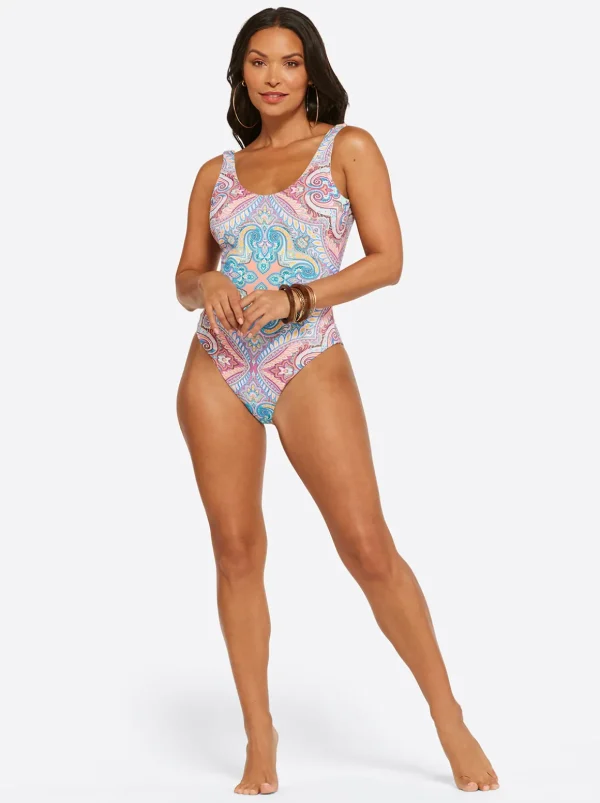 In Rio Reversible One Piece In Cool Multi<Jessica Simpson Cheap