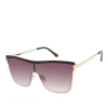 Chic Metal Square Shield Sunglasses In Black & Gold<Jessica Simpson Store