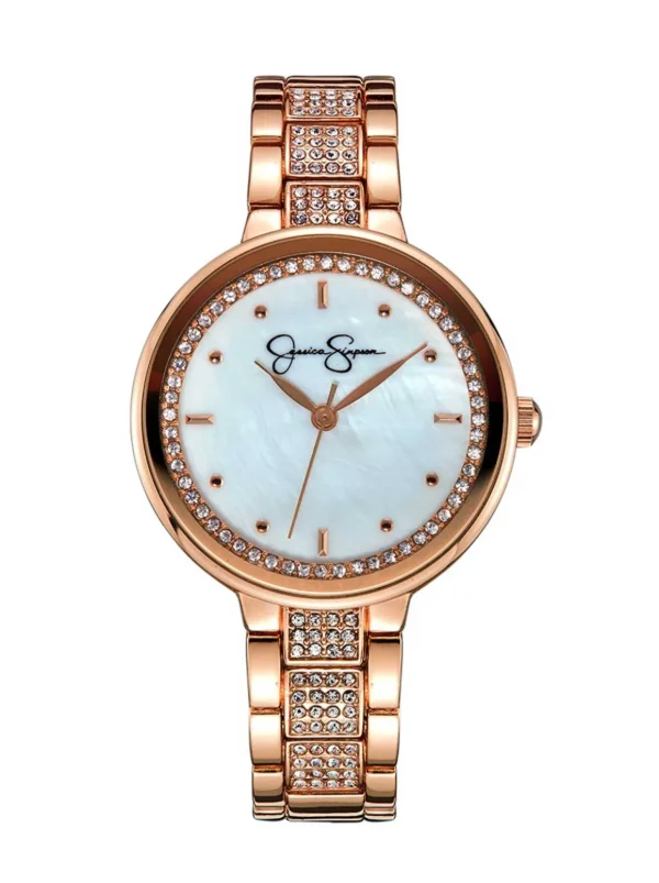 Crystal & Genuine Mother Of Pearl Dial Watch In Tone<Jessica Simpson Cheap