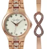 Crystal Watch & Infinity Bracelet Set In Tone<Jessica Simpson Fashion