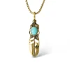 Feather Necklace With Turquoise Stone In <Jessica Simpson Shop