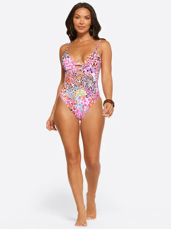 Plunge One Piece In Pink Multi<Jessica Simpson Hot