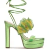 Iyla Flower Double Platform Sandal In Green<Jessica Simpson Discount