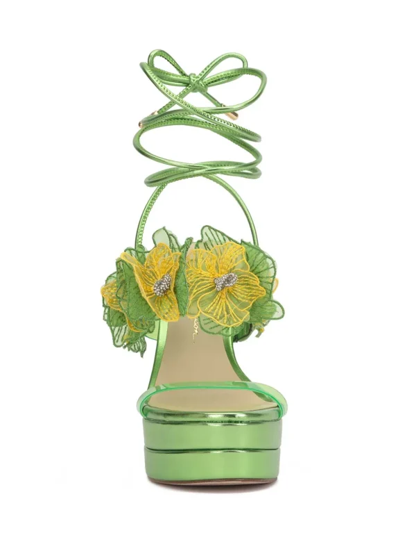 Iyla Flower Double Platform Sandal In Green<Jessica Simpson Discount