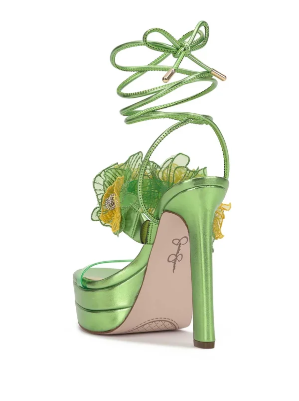 Iyla Flower Double Platform Sandal In Green<Jessica Simpson Discount