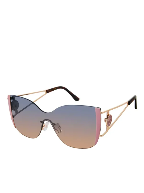 Metal Cat Eye Shield Sunglasses In Gold & Rose<Jessica Simpson New