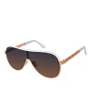 Metal Shield Aviator Pilot Sunglasses In Rose Gold & White<Jessica Simpson Store