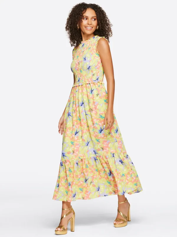 Mira Tiered Ruffle Maxi Dress In <Jessica Simpson Hot