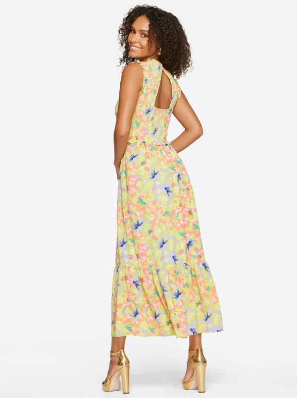 Mira Tiered Ruffle Maxi Dress In <Jessica Simpson Hot