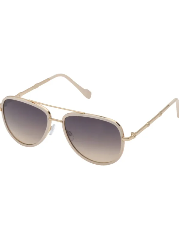 Modern Metal Aviator Sunglasses In Gold & Cream<Jessica Simpson New