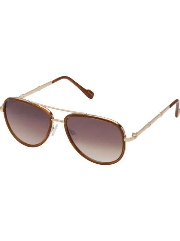 Modern Metal Aviator Sunglasses In & Brown<Jessica Simpson Clearance