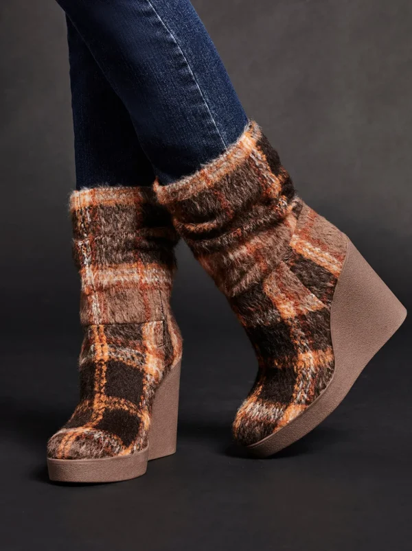 Mynette Slouch Wedge Bootie In Mocha Combo<Jessica Simpson Best