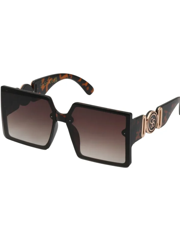 Oversized Metal Accent Square Sunglasses In Matte <Jessica Simpson Discount