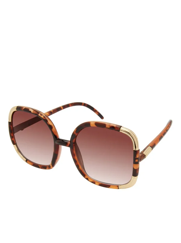 Over-Sized Oval Sunglasses In Tortoise<Jessica Simpson Sale