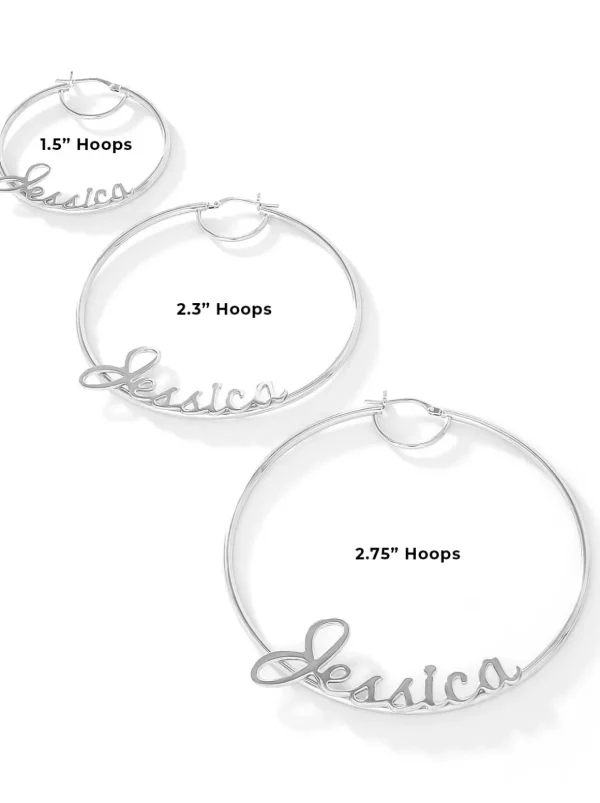 Personalized Hoop Earrings In Sterling Silver<Jessica Simpson Discount