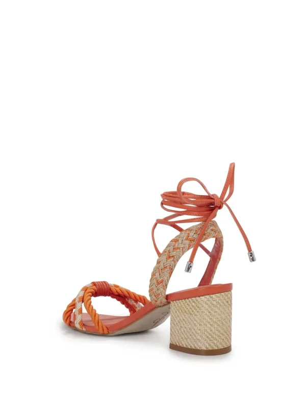 Prim Woven Block Heel Sandal In Orange<Jessica Simpson Best