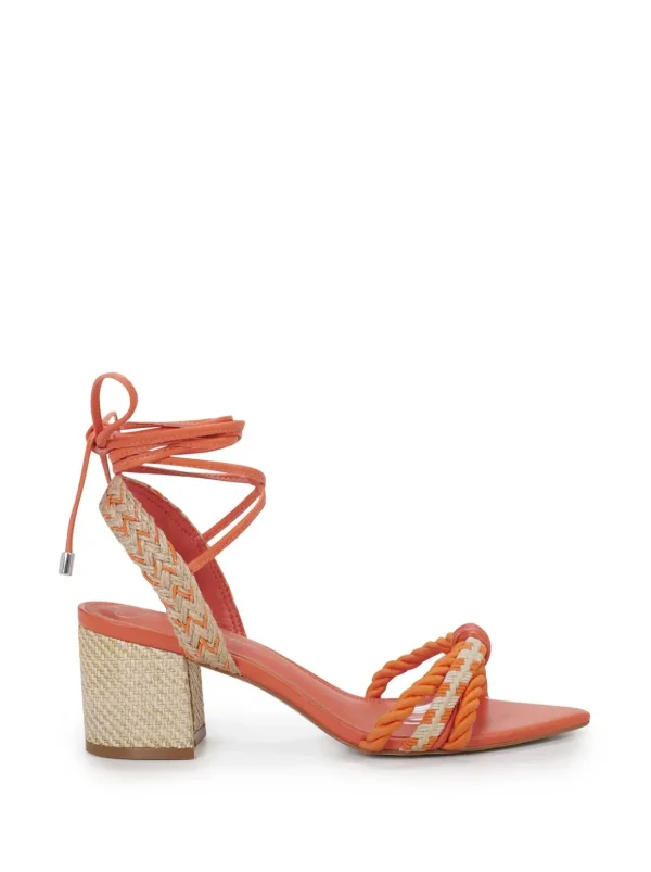 Prim Woven Block Heel Sandal In Orange<Jessica Simpson Best