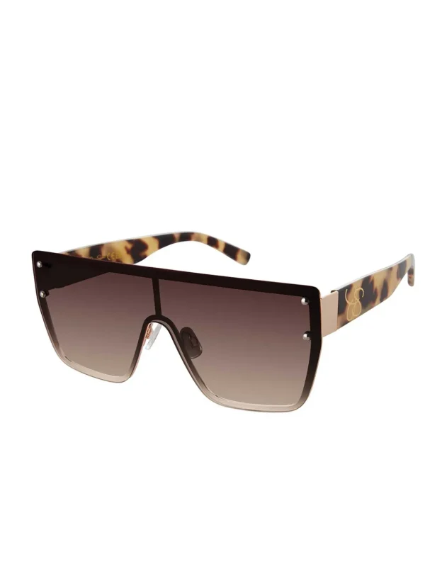 Retro 80's Sunglasses In Gold & <Jessica Simpson Online