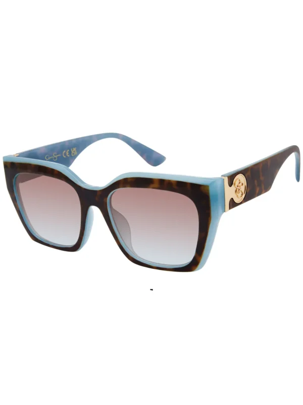 Retro Two Tone Cat Eye Sunglasses In & Blue<Jessica Simpson Fashion