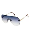 Rimless Metal Aviator Shield Sunglasses In <Jessica Simpson Sale