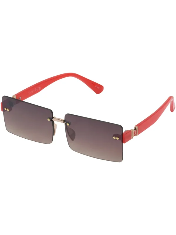 Sleek Rectangular Metal Sunglasses In Gold & <Jessica Simpson Clearance