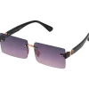 Sleek Rectangular Metal Sunglasses In Rose Gold & Black<Jessica Simpson Best