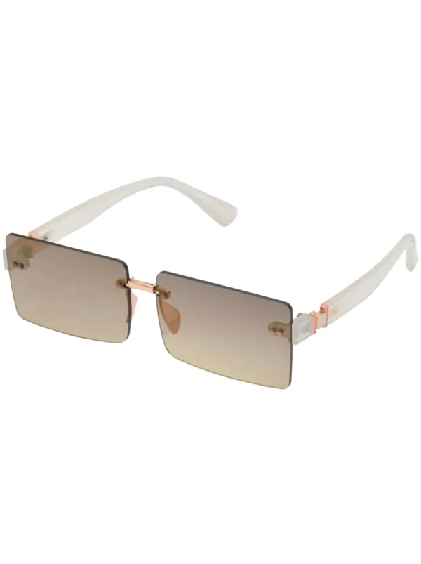 Sleek Rectangular Metal Sunglasses In Rose Gold & <Jessica Simpson Best Sale