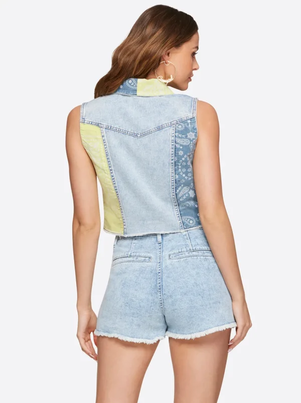 Sound Track Crop Denim Vest In <Jessica Simpson Best