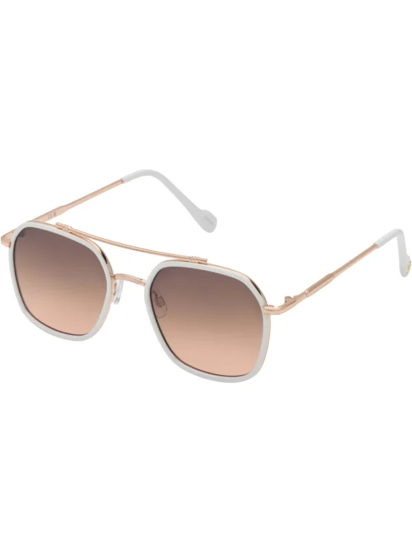 Square Metal Aviator Pilot Sunglasses In Rose Gold & White<Jessica Simpson Sale