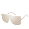 Square Shield Metal Temple Sunglasses In <Jessica Simpson Hot