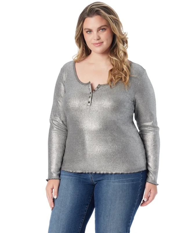 Tahani Henley Top In <Jessica Simpson Hot