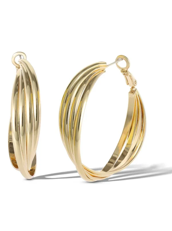 Twisted Layered Hoop Earrings In <Jessica Simpson Cheap